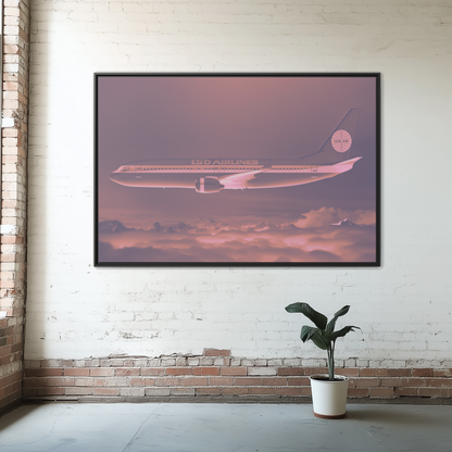 L.S.D. Airlines - Dusk - XL Framed Canvas