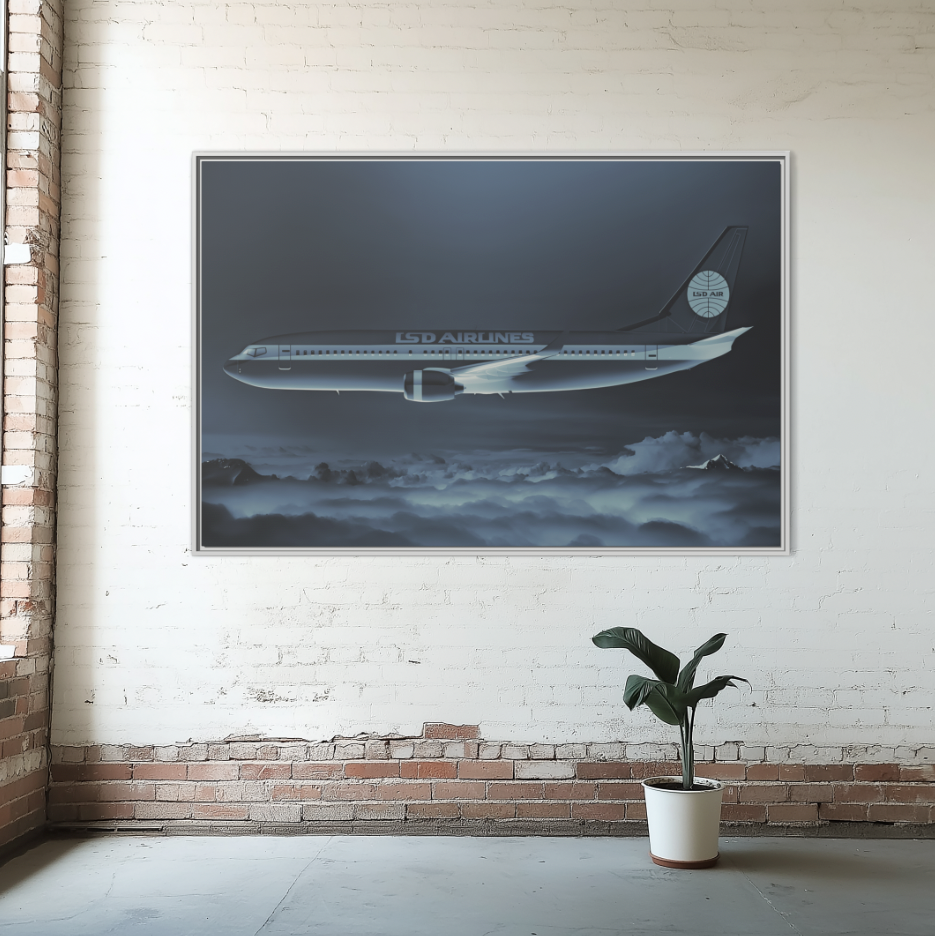 L.S.D. Airlines - Midnight - XL Framed Canvas