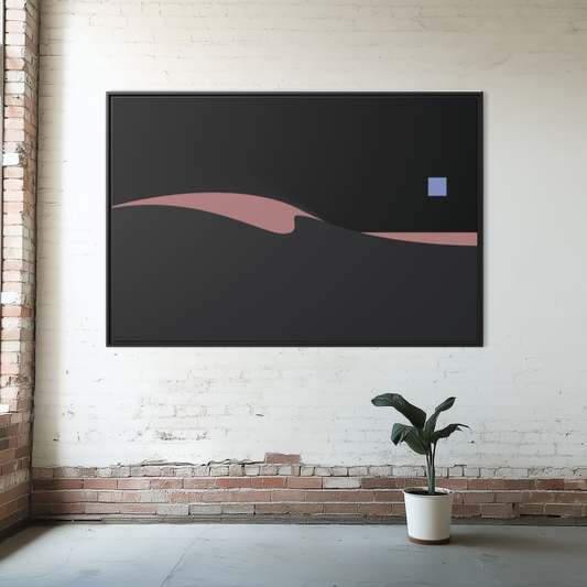 Night Wave - Black - XL Framed Canvas
