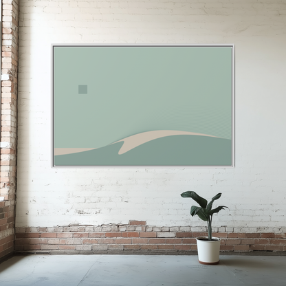 Day Wave - Green Haze - XL Framed Canvas