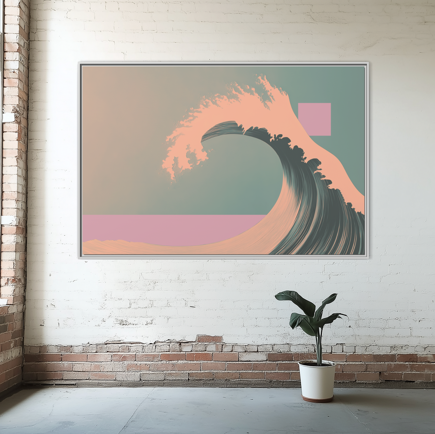 Ohara - Green Haze - XL Framed Canvas